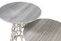 GINER Y COLOMER - Lot de 2 tables basses avec plateau circulaire en marbre et base en aluminium nickelé, gris et aluminium